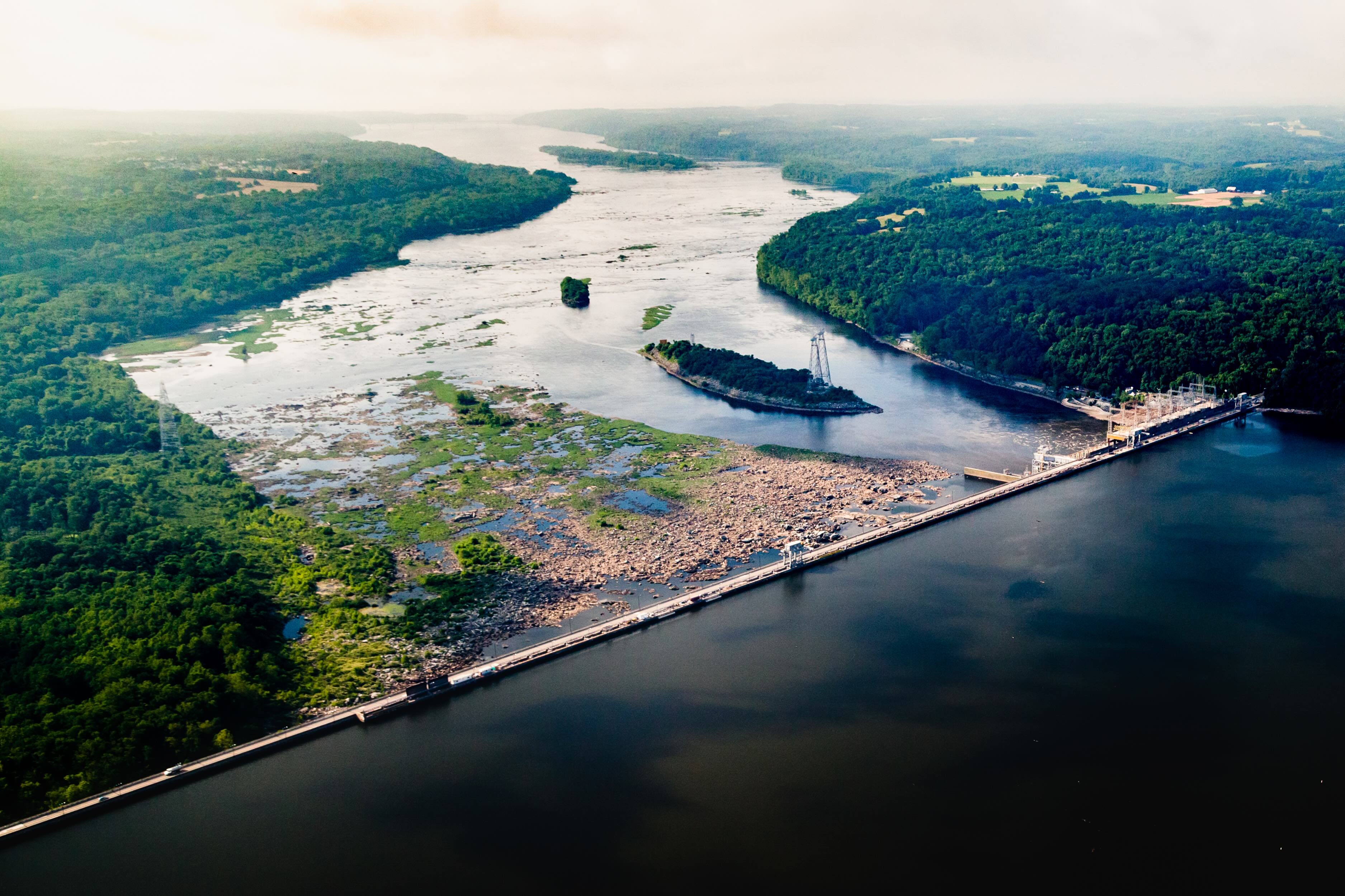 Aerial view of the Conowingo Dam on the Susquehanna River